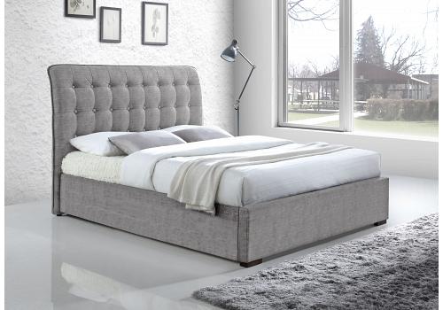 4ft6 Double Hamilton Linen Fabric Upholstered Bed Frame. Light Grey 1